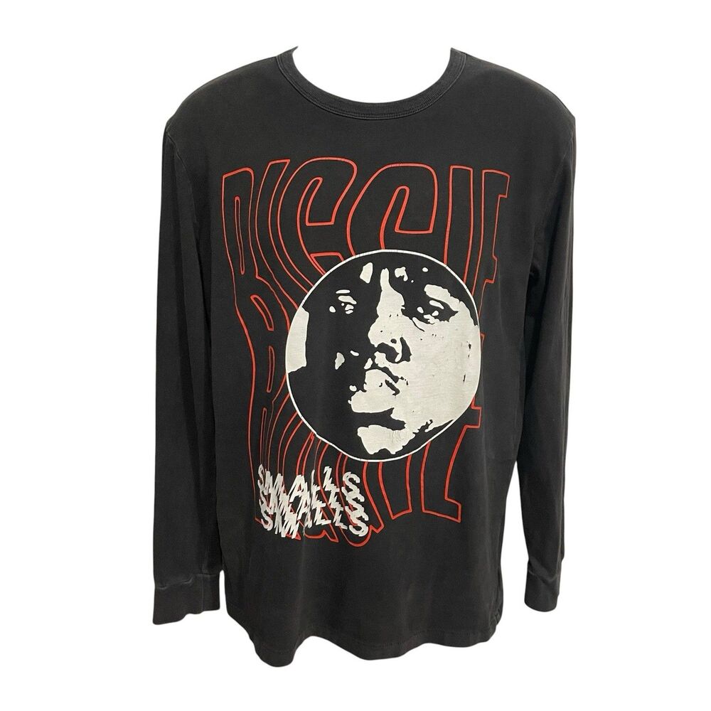 Notorious BIG T-Shirt Mens Small Crew Neck Tee Long Sleeve Biggie Smalls 90s Rap